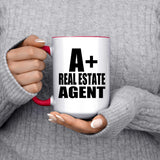 A+ Real Estate Agent - 15oz Accent Mug Red