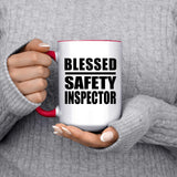 Blessed Safety Inspector - 15oz Accent Mug Red