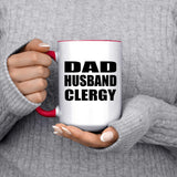 Dad Husband Clergy - 15oz Accent Mug Red