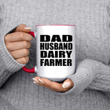 Dad Husband Dairy Farmer - 15oz Accent Mug Red
