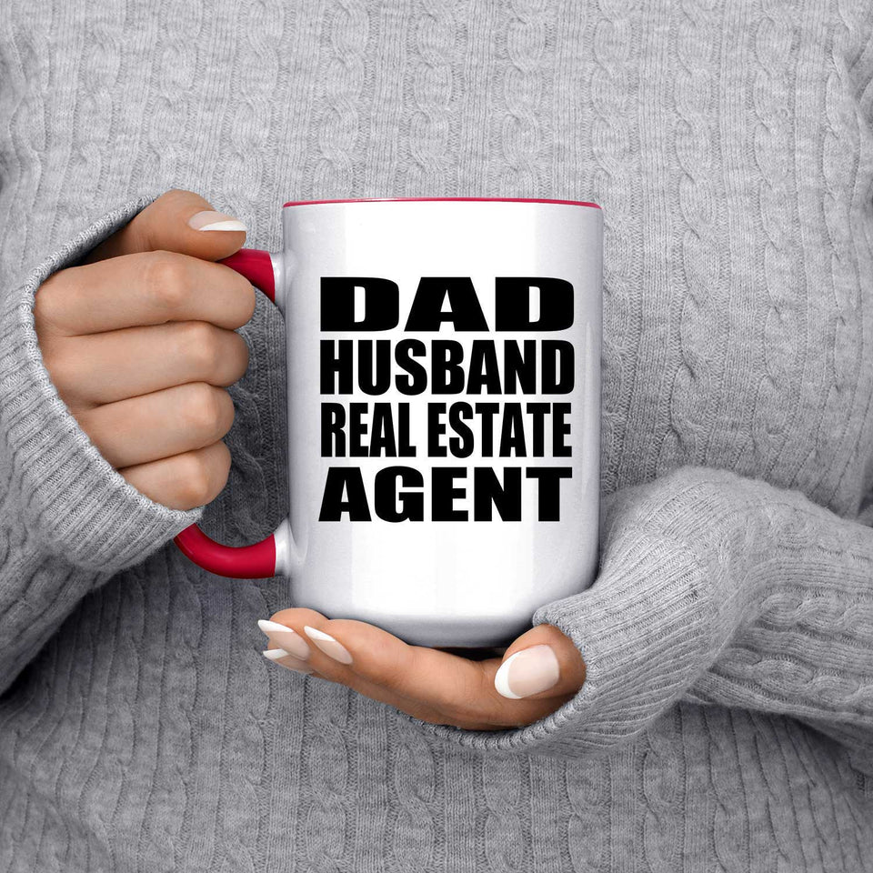 Dad Husband Real Estate Agent - 15oz Accent Mug Red