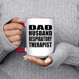Dad Husband Respiratory Therapist - 15oz Accent Mug Red