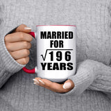14th Anniversary Married For Square Root of 196 Years - 15oz Accent Mug Red