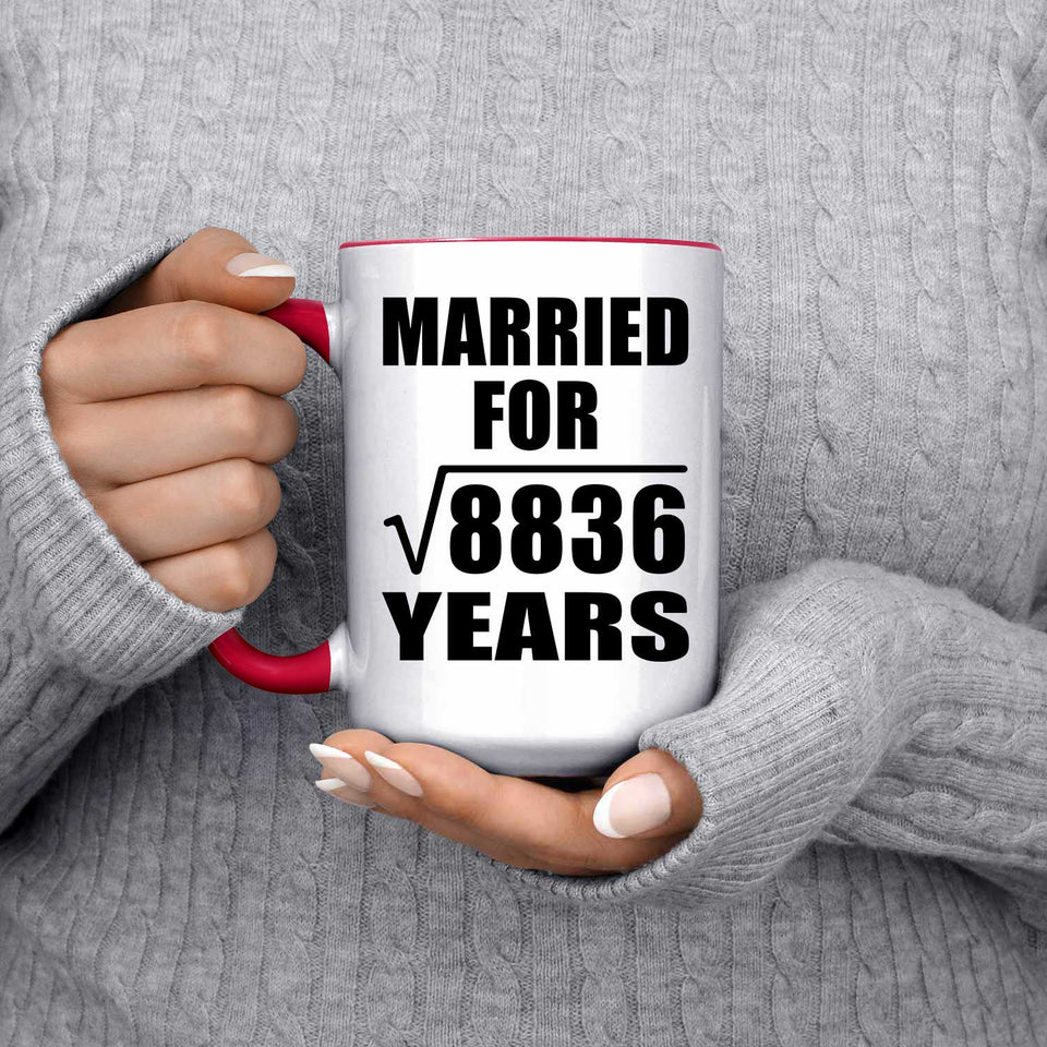 94th Anniversary Married For Square Root of 8836 Years - 15oz Accent Mug Red