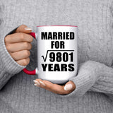 99th Anniversary Married For Square Root of 9801 Years - 15oz Accent Mug Red