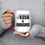 66th Birthday Square Root of 4356 & Fabulous - 15oz Accent Mug Red