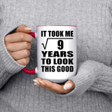 3rd Birthday Took Square Root of 9 Years To Look Good - 15oz Accent Mug Red