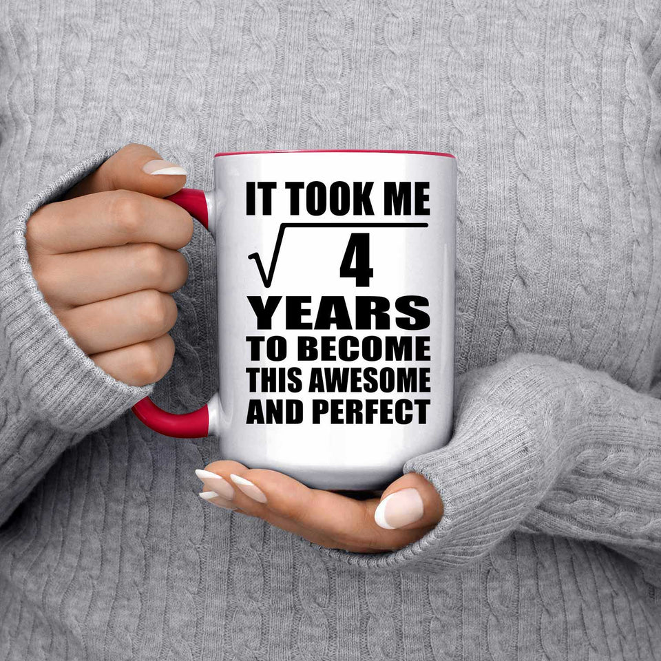 2nd Birthday Took Square Root of 4 Years To Awesome - 15oz Accent Mug Red