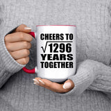 36th Anniversary Cheers To Square Root of 1296 Years Together - 15oz Accent Mug Red