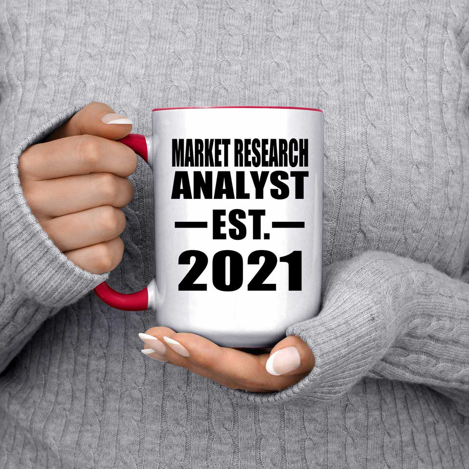 Market Research Analyst Established EST. 2021 - 15oz Accent Mug Red