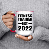 Fitness Trainer Established EST. 2022 - 15oz Accent Mug Red