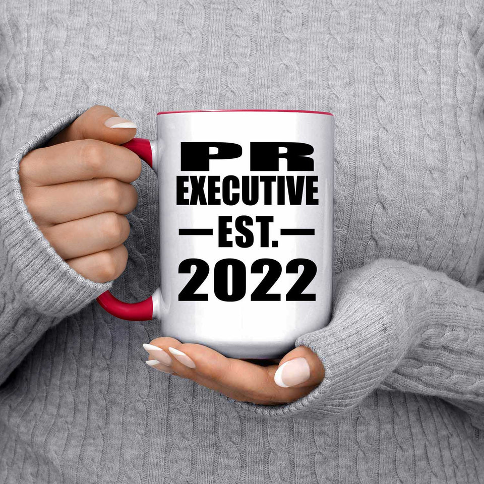 PR Executive Established EST. 2022 - 15oz Accent Mug Red
