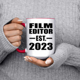 Film Editor Established EST. 2023 - 15oz Accent Mug Red