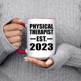 Physical Therapist Established EST. 2023 - 15oz Accent Mug Red
