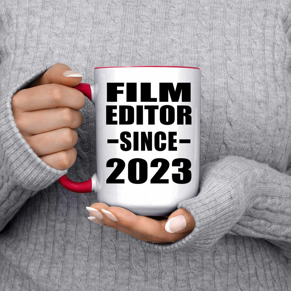 Film Editor Since 2023 - 15oz Accent Mug Red
