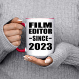 Film Editor Since 2023 - 15oz Accent Mug Red