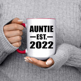 Auntie Established EST. 2022 - 15oz Accent Mug Red