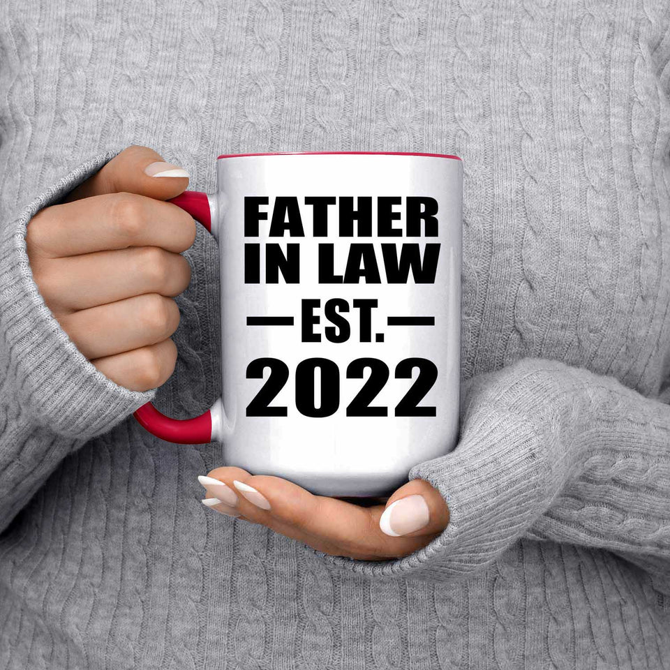Father In Law Established EST. 2022 - 15oz Accent Mug Red