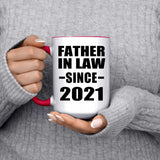 Father In Law Since 2021 - 15oz Accent Mug Red