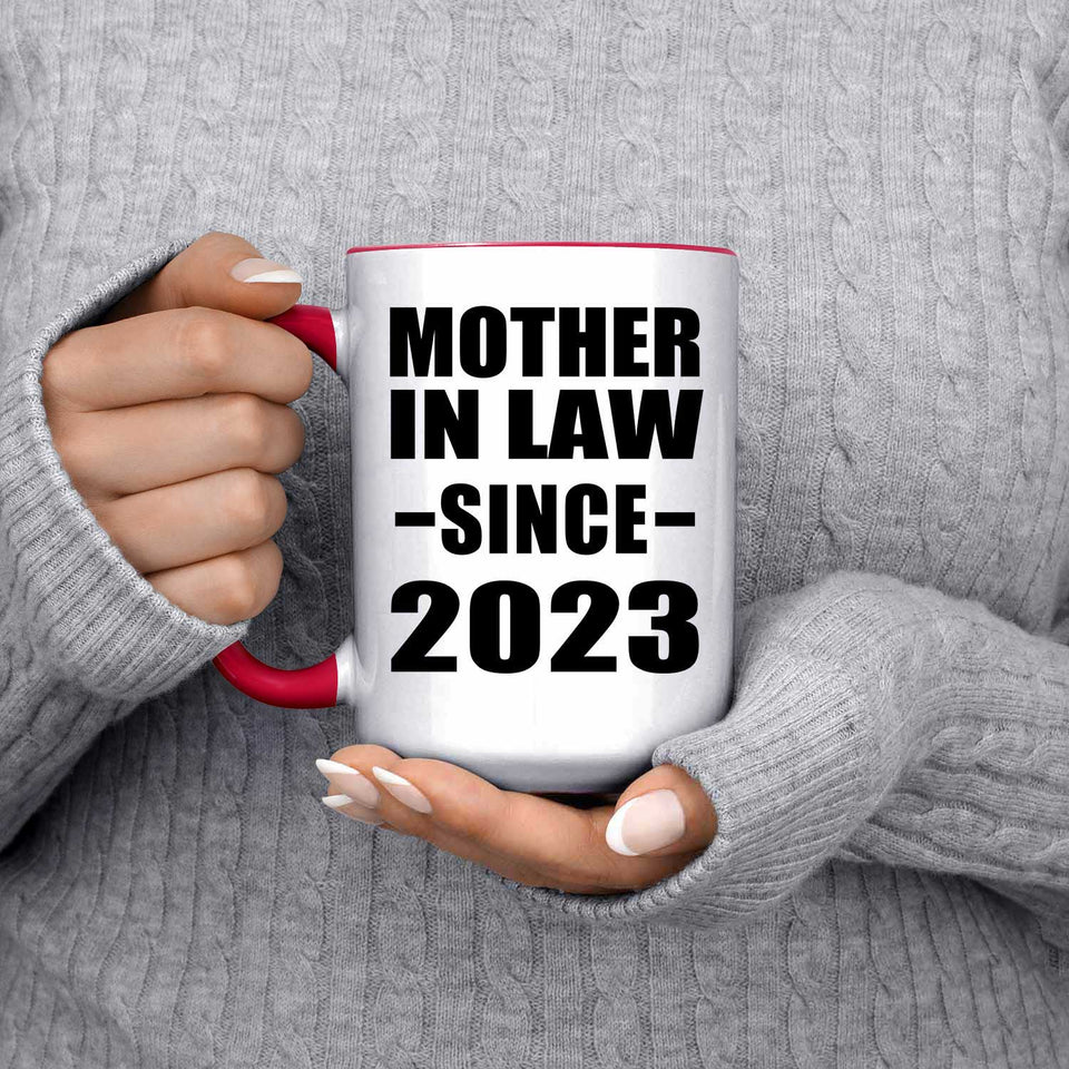 Mother In Law Since 2023 - 15oz Accent Mug Red