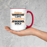 Children Are Rainbow Of Life, Grandchildren Are Pot Of Gold - 15oz Accent Mug Red
