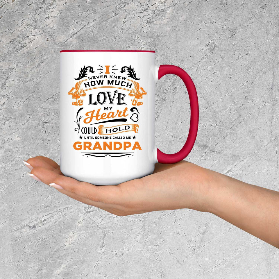 How Much Love Could Hold Until Called Me Grandpa - 15oz Accent Mug Red
