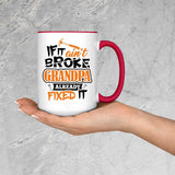 If It Ain't Broke, Grandpa Already Fixed It - 15oz Accent Mug Red