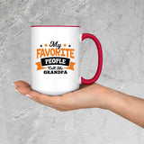 My Favorite People Call Me Grandpa - 15oz Accent Mug Red