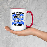 The Smallest Hands Make The Biggest Mark On Grandpa's Heart - 15oz Accent Mug Red