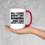 All I Care About Is My Grandchildren - 15oz Accent Mug Red