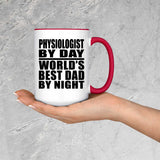 Physiologist By Day World's Best Dad By Night - 15oz Accent Mug Red