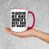 Pr Executive By Day World's Best Dad By Night - 15oz Accent Mug Red