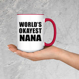 World's Okayest Nana - 15oz Accent Mug Red