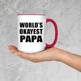 World's Okayest Papa (Grandpa) - 15oz Accent Mug Red