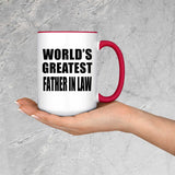 World's Greatest Father In Law - 15oz Accent Mug Red