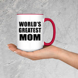 World's Greatest Mom - 15oz Accent Mug Red