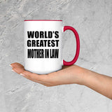 World's Greatest Mother In Law - 15oz Accent Mug Red