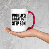 World's Greatest Step Son - 15oz Accent Mug Red