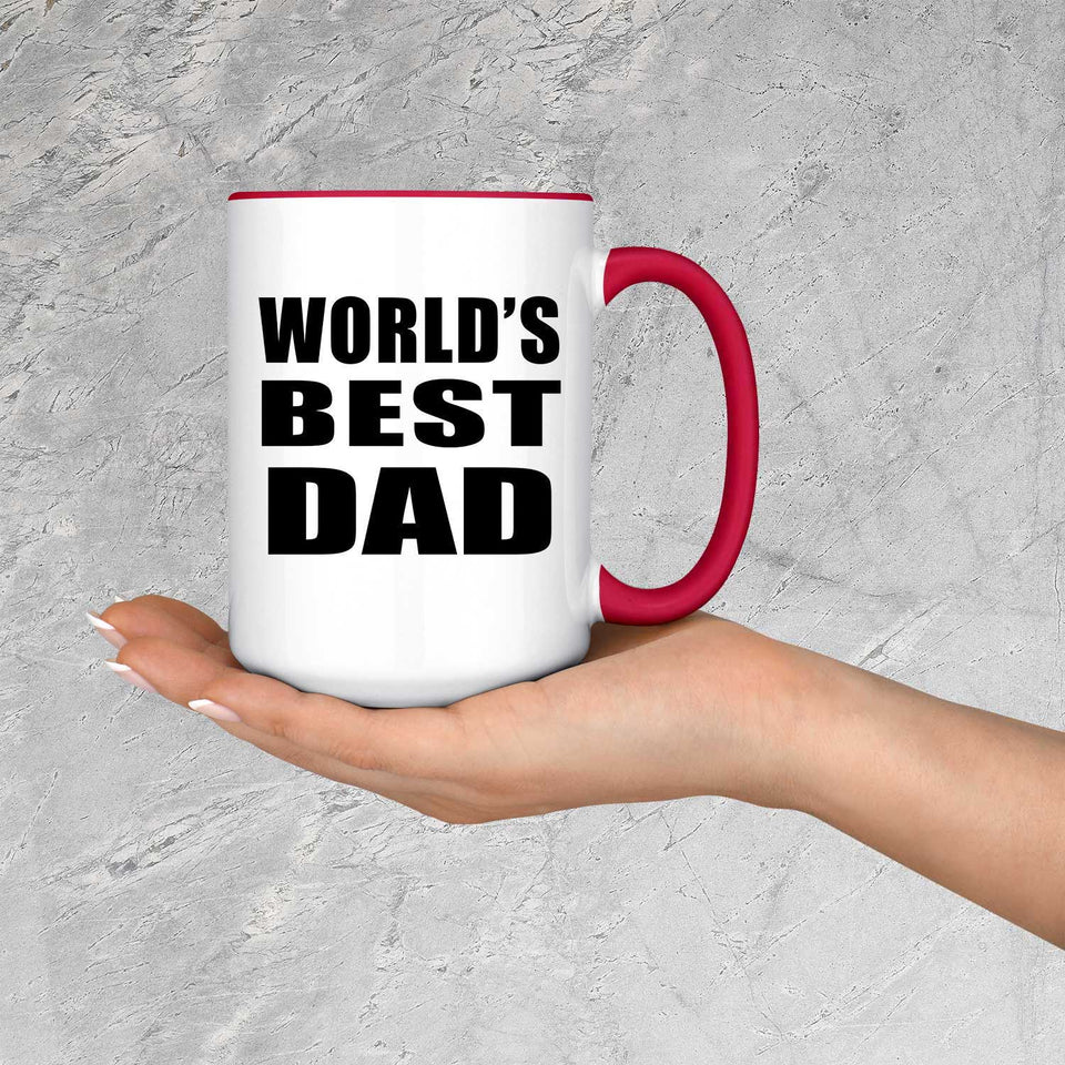 World's Best Dad - 15oz Accent Mug Red