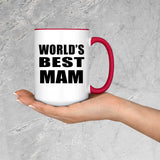 World's Best Mam - 15oz Accent Mug Red