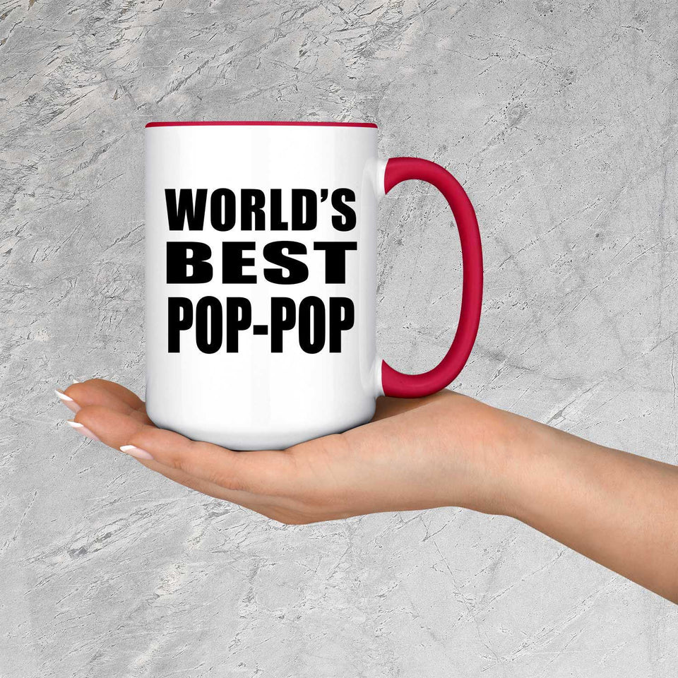 World's Best Pop-Pop - 15oz Accent Mug Red