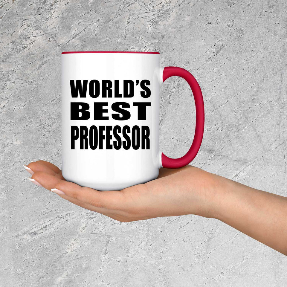 World's Best Professor - 15oz Accent Mug Red