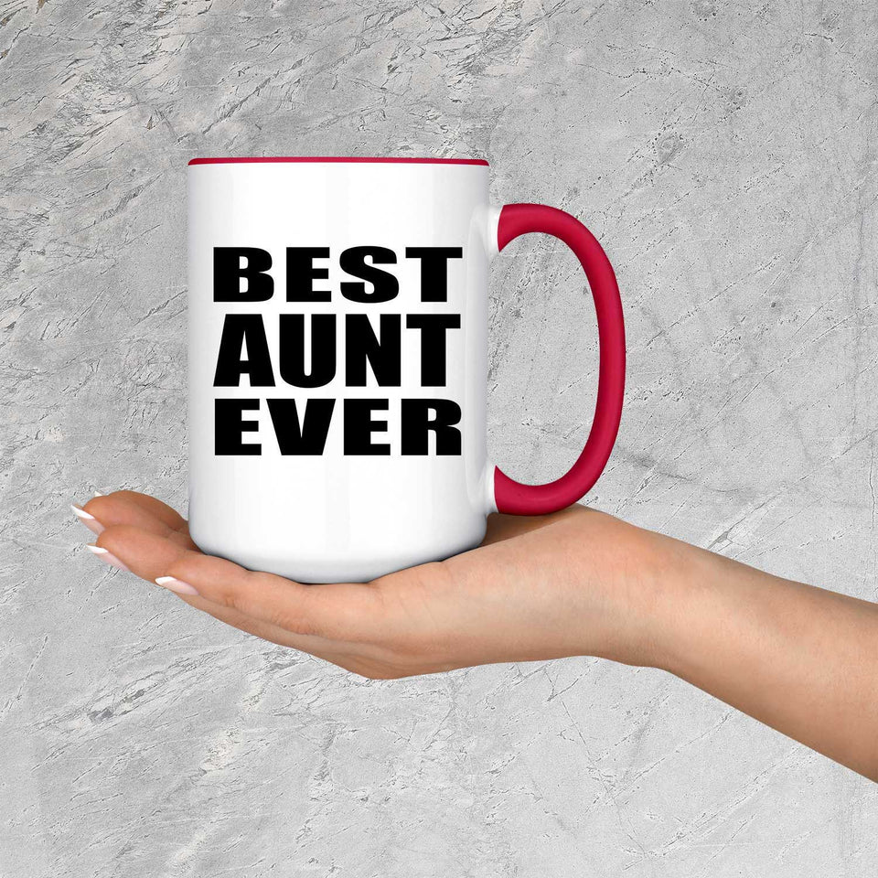 Best Aunt Ever - 15oz Accent Mug Red