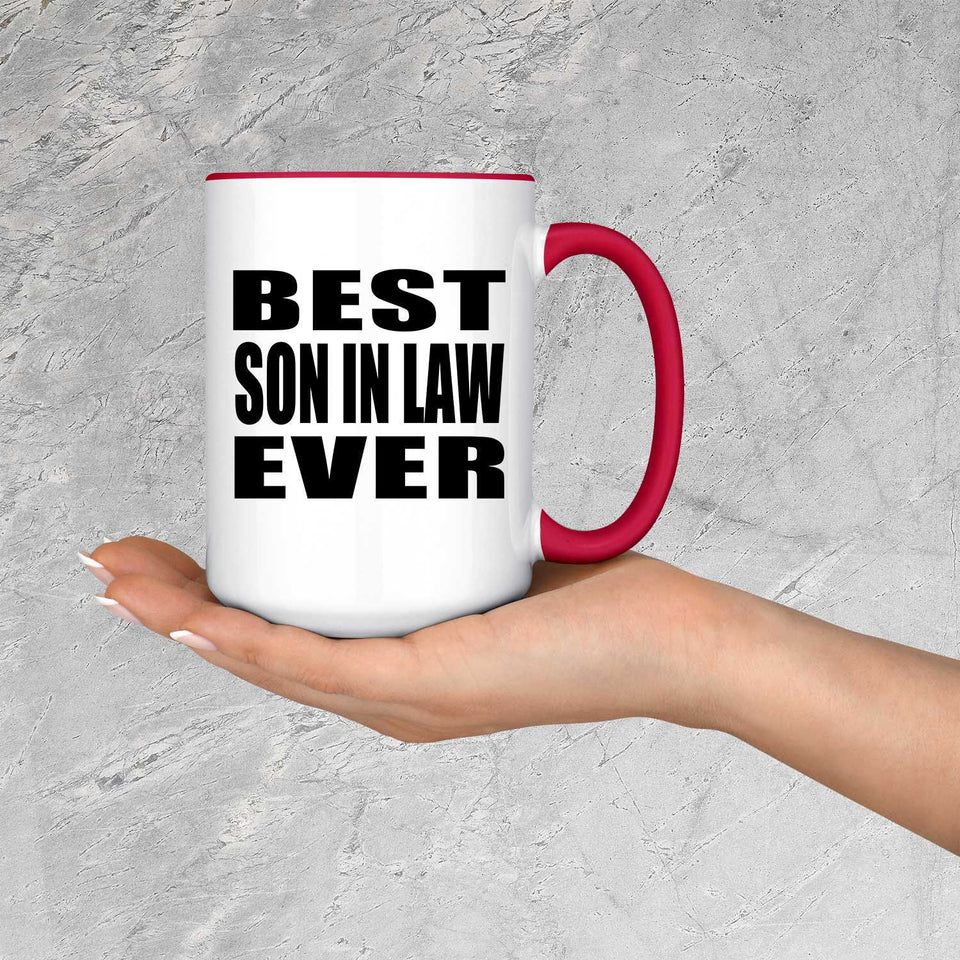 Best Son In Law Ever - 15oz Accent Mug Red