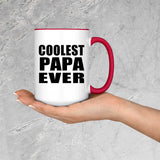 Coolest Papa (Grandpa) Ever - 15oz Accent Mug Red