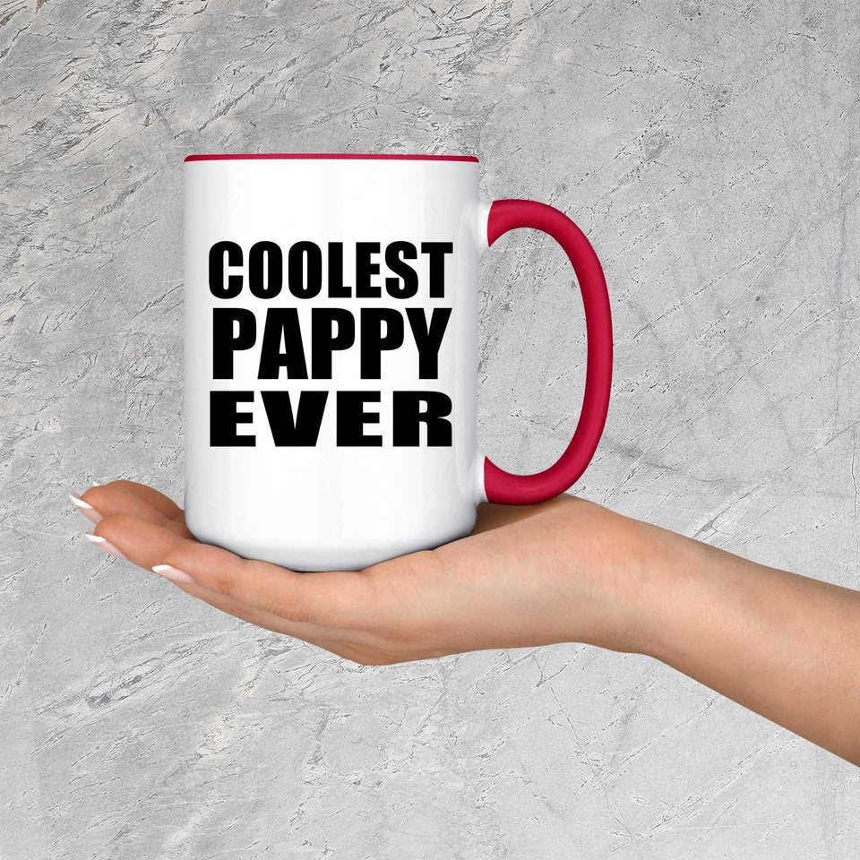 Coolest Pappy Ever - 15oz Accent Mug Red