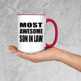Most Awesome Son In Law - 15oz Accent Mug Red
