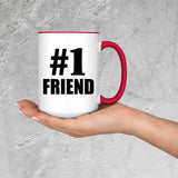 Number One #1 Friend - 15oz Accent Mug Red