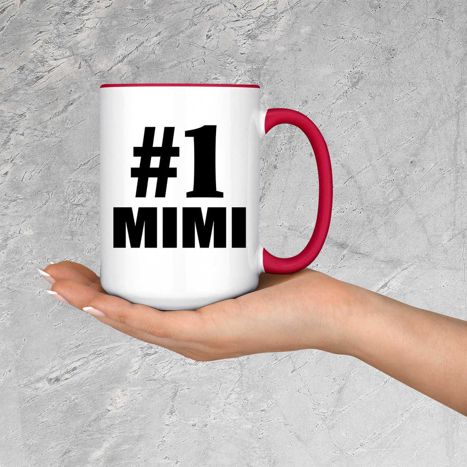 Number One #1 Mimi - 15oz Accent Mug Red