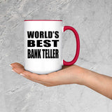 World's Best Bank Teller - 15oz Accent Mug Red
